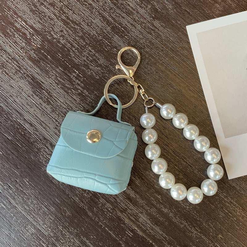 Wholesale Pearl Car Handmade Mini PU Leather Keychain